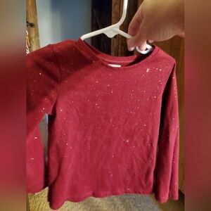 Kids Glittery Maroon 4t Top